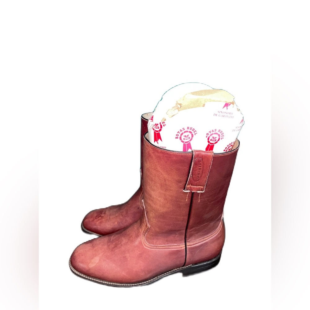 Ruper Estribo Boots Light Red Round Toe Cowboy Boot - Picture 2 of 5